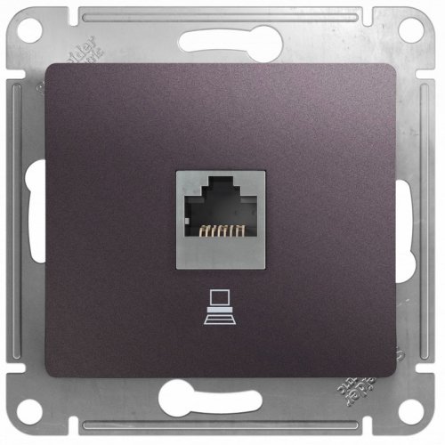 Розетка компьютерная без рамки Systeme Electric Glossa 1-м. RJ45 5e сиреневый туман картинка